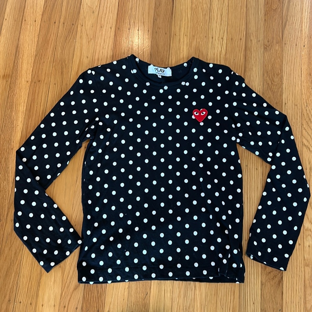 Comme des Garçons PLAY Polka dot black white shirt size medium
